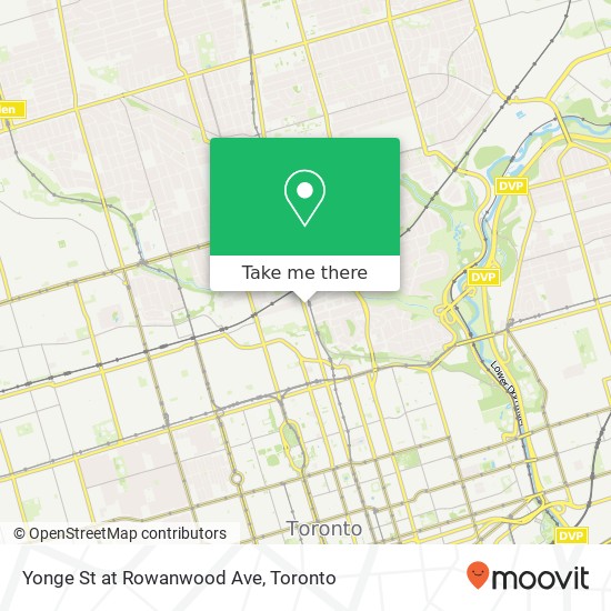 Yonge St at Rowanwood Ave map
