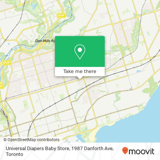 Universal Diapers Baby Store, 1987 Danforth Ave map