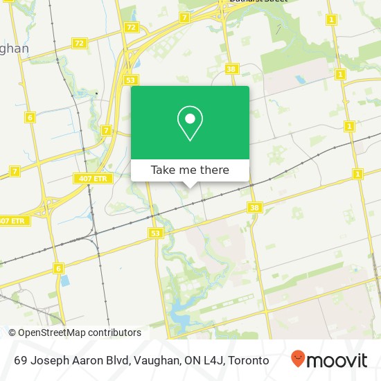 69 Joseph Aaron Blvd, Vaughan, ON L4J map