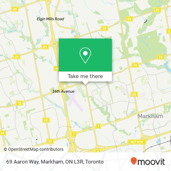 69 Aaron Way, Markham, ON L3R map