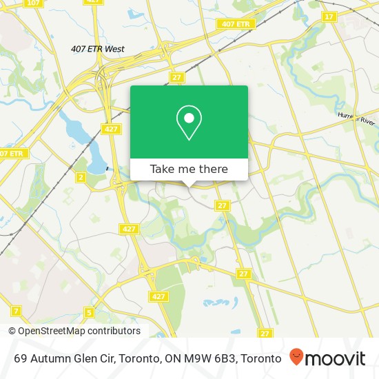 69 Autumn Glen Cir, Toronto, ON M9W 6B3 map