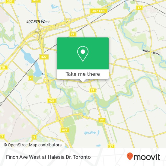 Finch Ave West at Halesia Dr map