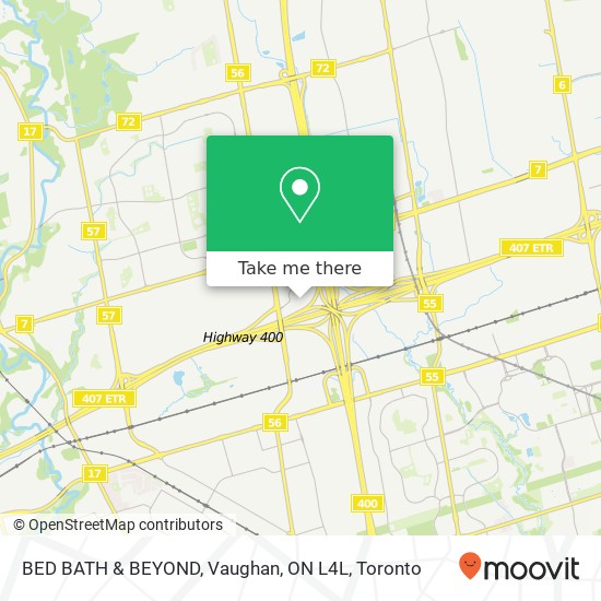 BED BATH & BEYOND, Vaughan, ON L4L map