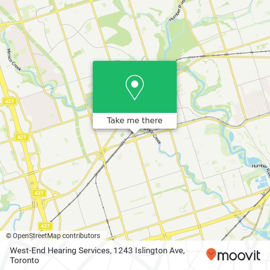 West-End Hearing Services, 1243 Islington Ave map