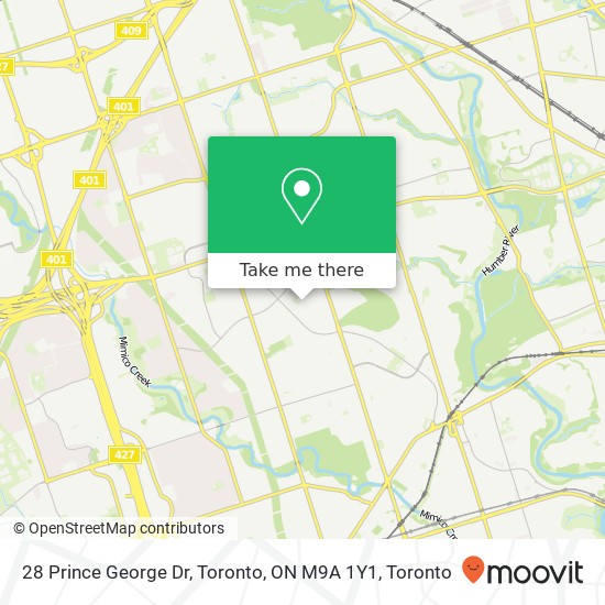 28 Prince George Dr, Toronto, ON M9A 1Y1 map