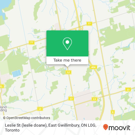 Leslie St (leslie doane), East Gwillimbury, ON L0G map