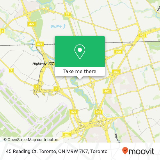 45 Reading Ct, Toronto, ON M9W 7K7 map