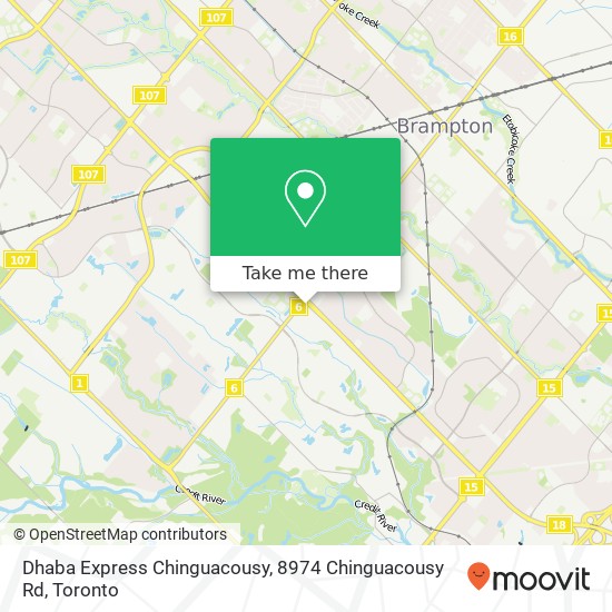 Dhaba Express Chinguacousy, 8974 Chinguacousy Rd map