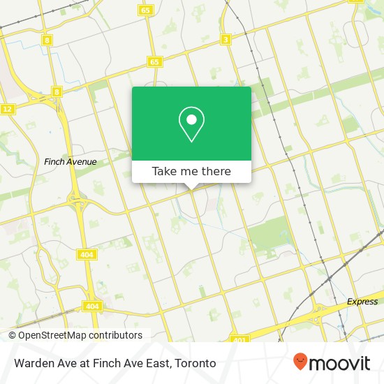 Warden Ave at Finch Ave East map