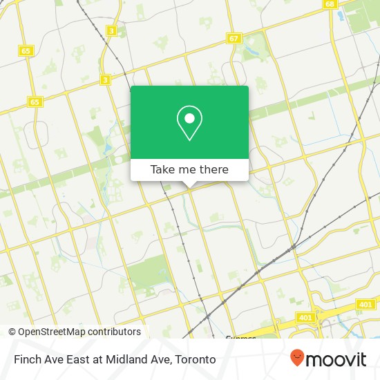 Finch Ave East at Midland Ave map