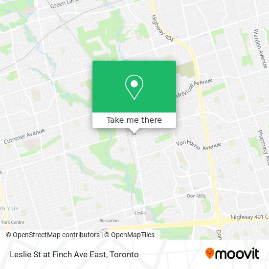 Leslie St at Finch Ave East map
