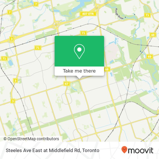 Steeles Ave East at Middlefield Rd map