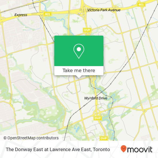 The Donway East at Lawrence Ave East map