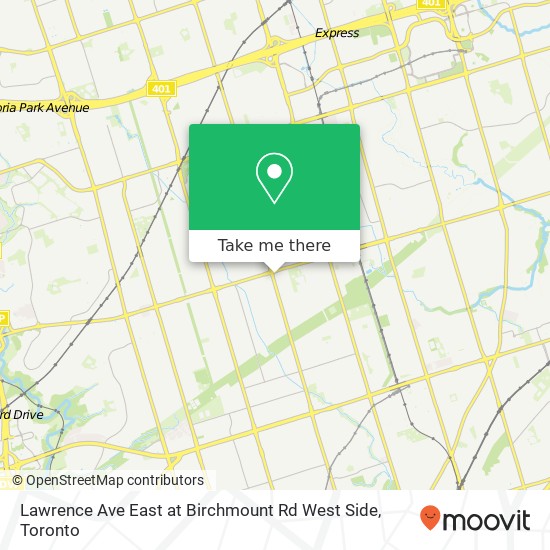 Lawrence Ave East at Birchmount Rd West Side map