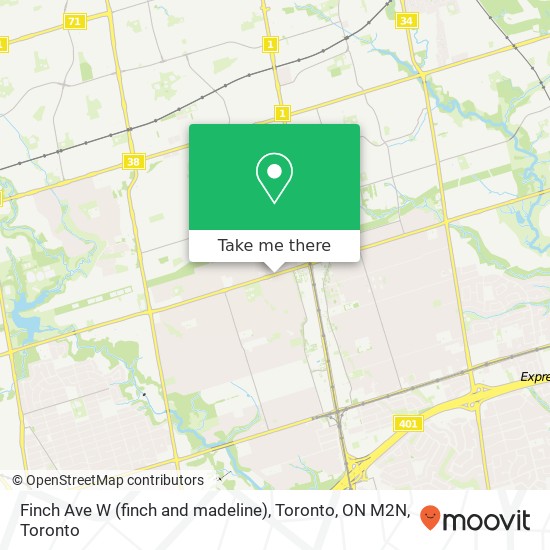 Finch Ave W (finch and madeline), Toronto, ON M2N map
