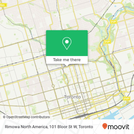 Rimowa North America, 101 Bloor St W map