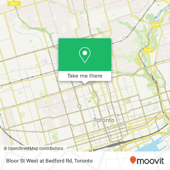 Bloor St West at Bedford Rd map