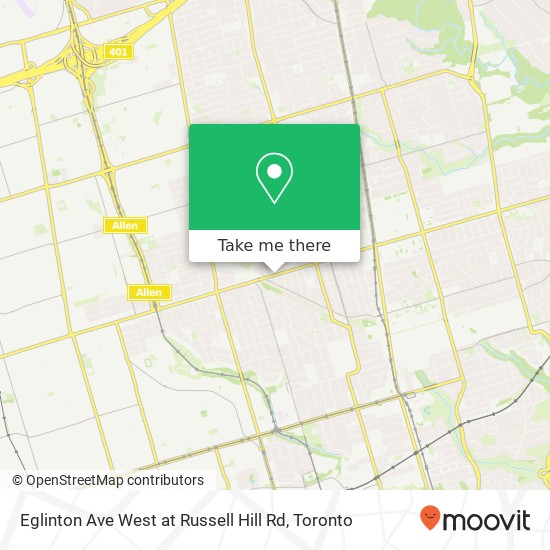 Eglinton Ave West at Russell Hill Rd map