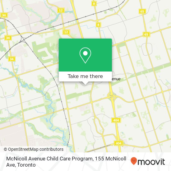 McNicoll Avenue Child Care Program, 155 McNicoll Ave map