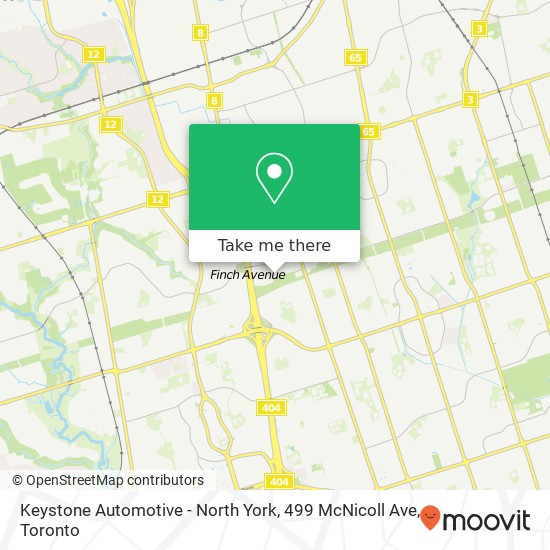 Keystone Automotive - North York, 499 McNicoll Ave map