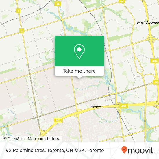 92 Palomino Cres, Toronto, ON M2K map