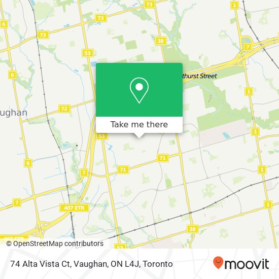 74 Alta Vista Ct, Vaughan, ON L4J map