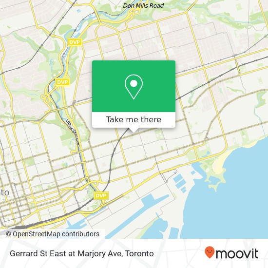 Gerrard St East at Marjory Ave map