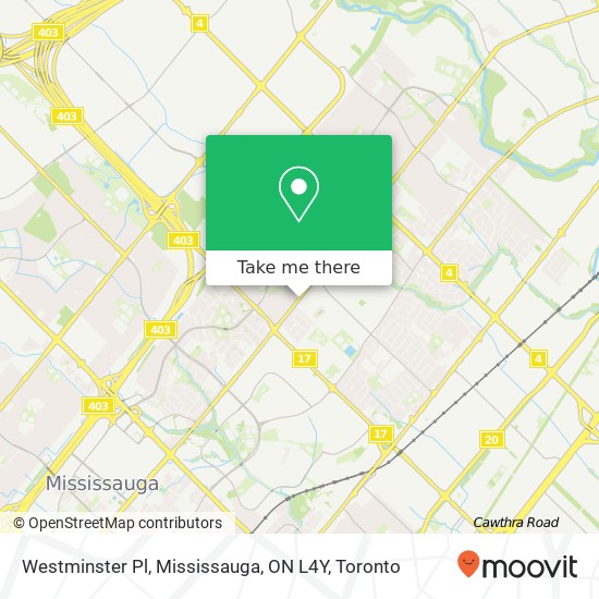 Westminster Pl, Mississauga, ON L4Y map