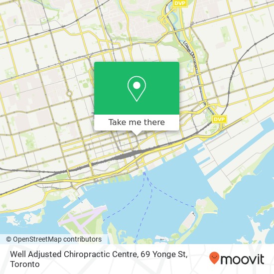 Well Adjusted Chiropractic Centre, 69 Yonge St map