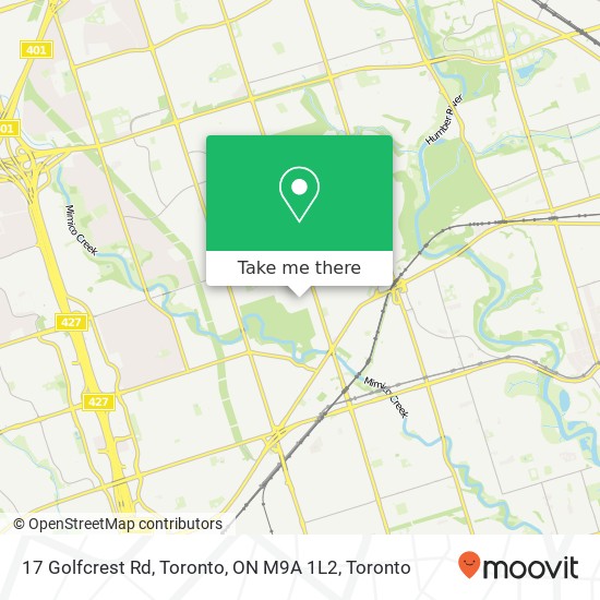 17 Golfcrest Rd, Toronto, ON M9A 1L2 map