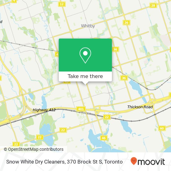 Snow White Dry Cleaners, 370 Brock St S map