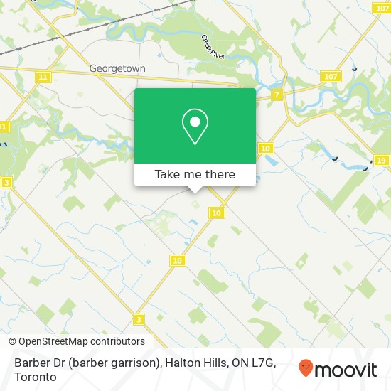 Barber Dr (barber garrison), Halton Hills, ON L7G map