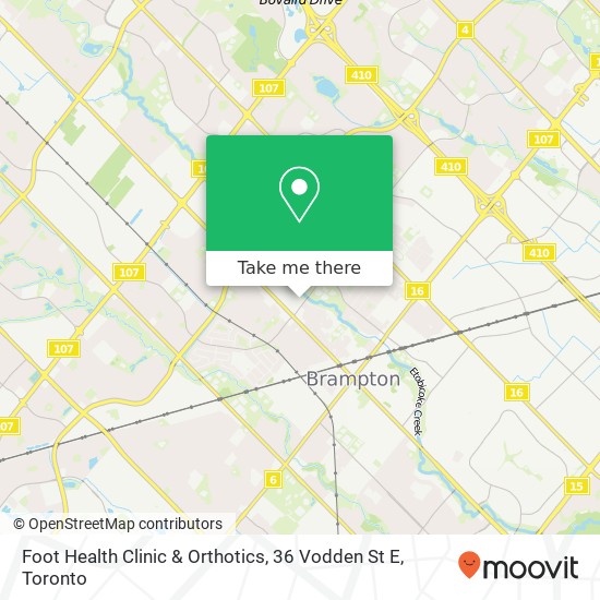 Foot Health Clinic & Orthotics, 36 Vodden St E map