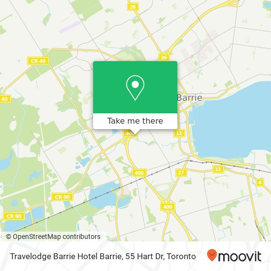 Travelodge Barrie Hotel Barrie, 55 Hart Dr map