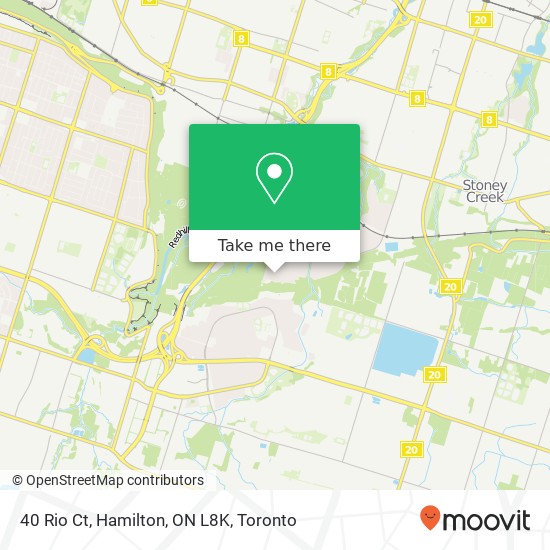 40 Rio Ct, Hamilton, ON L8K map