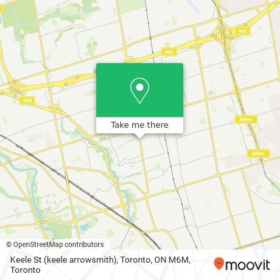 Keele St (keele arrowsmith), Toronto, ON M6M map