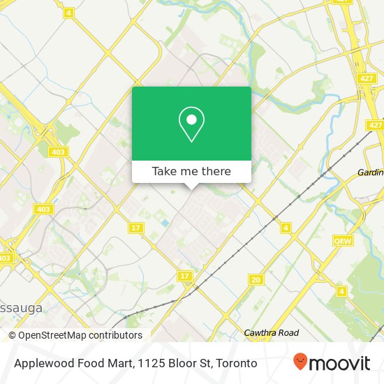 Applewood Food Mart, 1125 Bloor St map