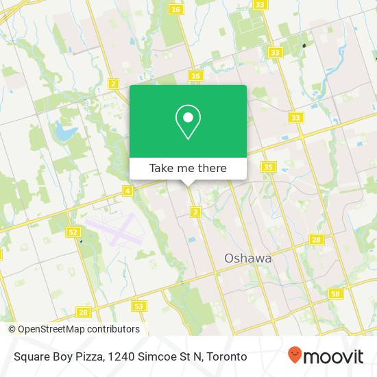 Square Boy Pizza, 1240 Simcoe St N map