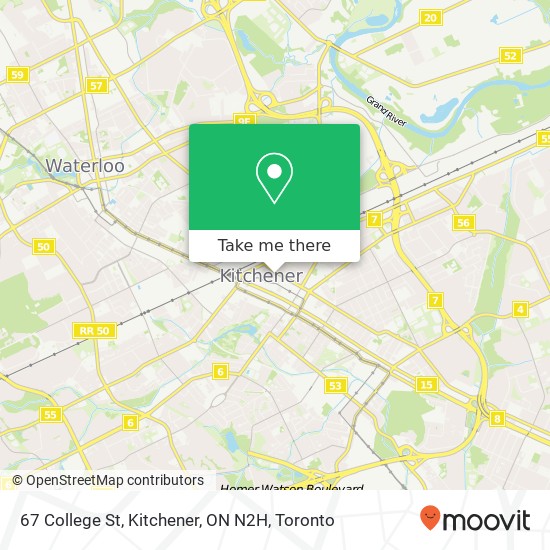 67 College St, Kitchener, ON N2H map