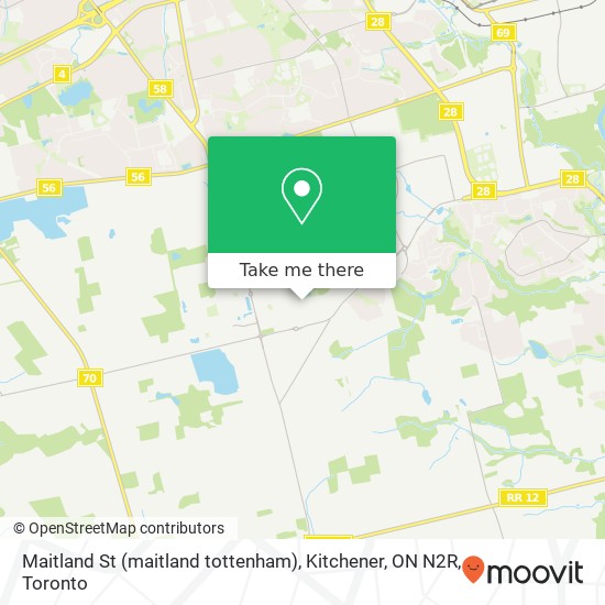 Maitland St (maitland tottenham), Kitchener, ON N2R map