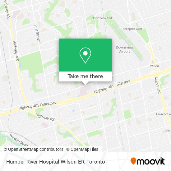 Humber River Hospital-Wilson-ER map