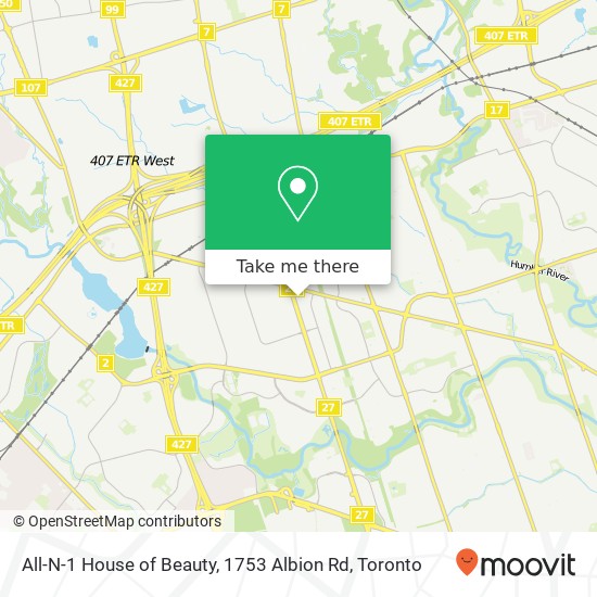 All-N-1 House of Beauty, 1753 Albion Rd map