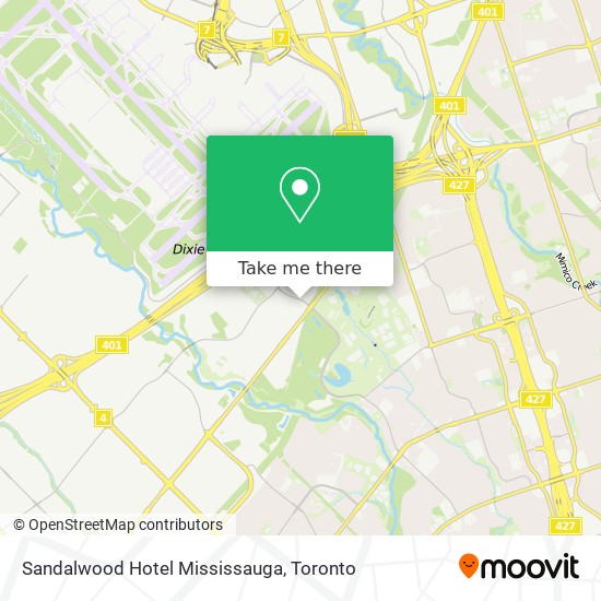 Sandalwood Hotel Mississauga map