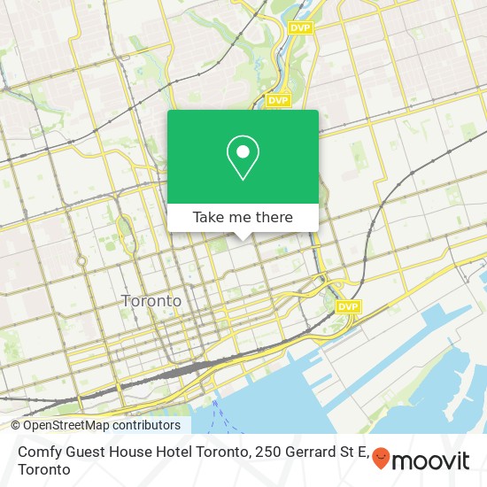Comfy Guest House Hotel Toronto, 250 Gerrard St E map