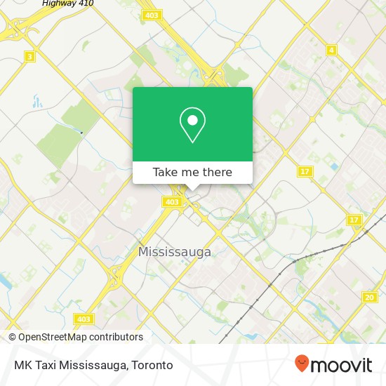 MK Taxi Mississauga map