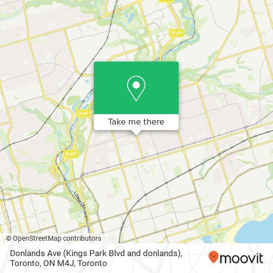Donlands Ave (Kings Park Blvd and donlands), Toronto, ON M4J map