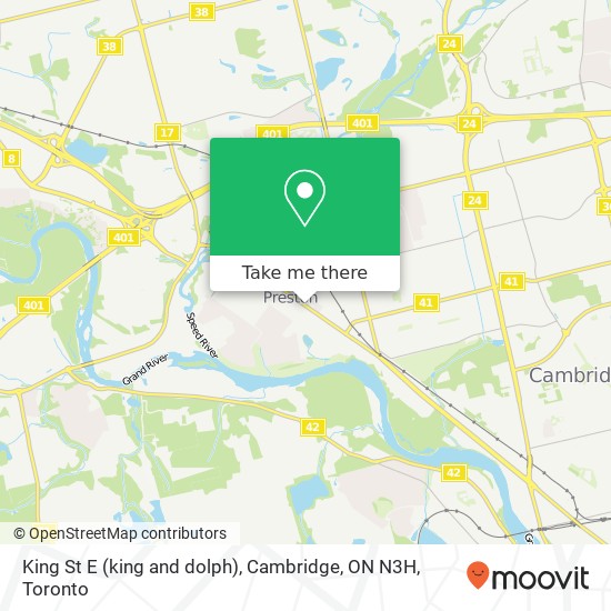 King St E (king and dolph), Cambridge, ON N3H map