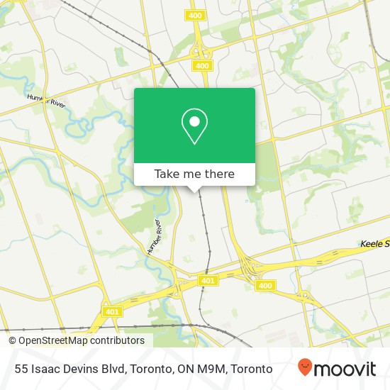 55 Isaac Devins Blvd, Toronto, ON M9M map