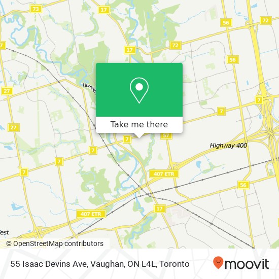 55 Isaac Devins Ave, Vaughan, ON L4L map