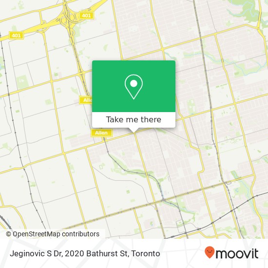 Jeginovic S Dr, 2020 Bathurst St map